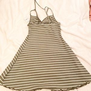 💓Abercrombie & Fitch Green striped Halter Dres